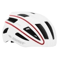 URBAN BIKE ADULT HELMET - GIST LUXO WHITE- IN-MOLD - REAR LIGHTS 360- - EURO 52-58 - RATCHET SETTINGS