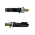 CLIGNOTANT MOTO TAAC FR01 3 LEDS FUME/NOIR (M8 / LONG 39mm / H 12mm) (PAIRE) QUALITE PREMIUM  -HOMOLOGUE ECE-