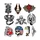 AUTOCOLLANT/STICKER LETHAL THREAT SERIES TETE DE MORT BIKER (PLANCHE DE 10 AUTOCOLLANTS)
