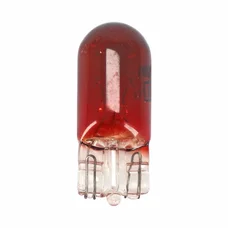 AMPOULE/LAMPE STANDARD 12V  5W CULOT W2,1x9,5d NORME W5W WEDGE ROUGE (COMPTEUR) (VENDU A L'UNITE)  -FLOSSER-
