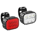 ECLAIRAGE VELO USB KIT SUR CINTRE/TIGE DE SELLE 500 / 100 LUMENS NOIR (AVANT+ARRIERE) (CABLE USB INCLUS)  -SELECTION P2R-