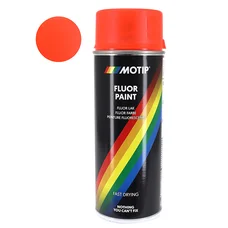 BOMBE DE PEINTURE MOTIP PRO FLUO ROUGE-ORANGE AEROSOL 400ml (04020)