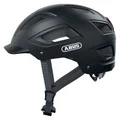 CASQUE VELO ADULTE ABUS URBAIN HYBAN 2.0 VELOURS NOIR ECLAIRAGE INTEGRE TAILLE XL (52-58cm) REGLAGE MOLETTE