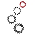3 SPROCKETS KIT - SUNRACE for CASSETTE 10 Speed . (11-13-15 Teeth) BLACK- WITH LOCKNUT.