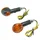 CLIGNOTANT UNIVERSEL REPLAY MICRO OVALE A AMPOULE BA9S ORANGE/CARBONE AVEC TEMOIN BASE COURTE (L 70mm / H 30mm / L 36mm) (HOMOLOGUE CE) (PAIRE)