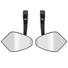 RETROVISEUR MOTO AVOC ARKAN EMBOUT DE GUIDON ALU NOIR AVEC ADAPTATEUR PLASTIQUE POUR EMBOUT 7/8" OU 1" (PAIRE) (HOMOLOGUE CE)