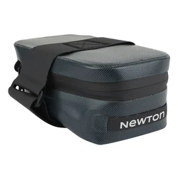 SACOCHE DE SELLE VELO NEWTON BLEU PETROLE METALLISE ETANCHE FIXATION VELCRO (L 120 x L 65 x h 50mm)