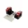 PONTET/SURPONTET RIGIDIFICATEUR 50 A BOITE KRM PRO RIDE POUR GUIDON DIAM 28,6 mm ALU CNC NOIR/ROUGE (AVEC SUPPORT DE COMPTEUR) (PAIRE)