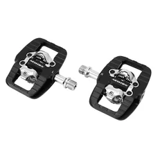 PEDALE ROUTE / GRAVEL EH-500 AUTOMATIQUE POLYVALENTE CYCLO SPD NOIR AVEC CALES TYPE SHIMANO (PAIRE)