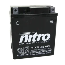 BATTERIE 12V  6 Ah NTX7L NITRO SLA SANS ENTRETIEN PRETE A L'EMPLOI  (Lg114xL71xH131mm) (EQUIVALENT YTX7L-BS / AGM / GEL)