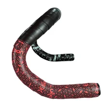 RUBAN DE GUIDON / CINTRE NEWTON EBON NOIR DEGRADE ROUGE AVEC BOUCHONS (CONFORTABLE EPAISSEUR 2.6mm)