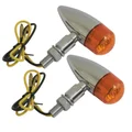 CLIGNOTANT UNIVERSEL REPLAY VINTAGE METAL A AMPOULE BAU9S ORANGE/CHROME DIAM 25mm (PAIRE) (HOMOLOGUE CE) (PAIRE)