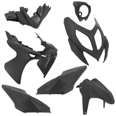 CARROSSERIE/CARENAGE SCOOT ADAPTABLE MBK 50 NITRO 2013>/YAMAHA 50 AEROX 2013> NOIR MAT (KIT 7 PIECES)  -P2R-
