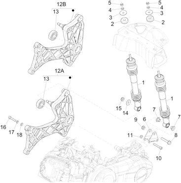 Suspension arrière - Amortisseur/s