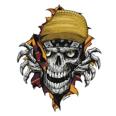 AUTOCOLLANT/STICKER LETHAL THREAT LOW RIDER RIP SKULL (60x80mm)
