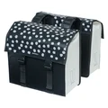 DOUBLE BAG FOR BICYCLE - BASIL URBAN LOAD - WATERPROOF BLACK/WHITE - REFLECTIVE  48-53 Lt (41x18x46cm)