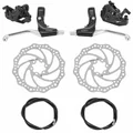 FREIN A DISQUE VTT MECANIQUE AVANT + ARRIERE P2R AVEC CABLE ET DISQUE 160mm + ADAPTATEUR