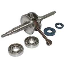 EMBIELLAGE/VILEBREQUIN SCOOT ADAPTABLE MBK 50 NITRO, OVETTO 2T, MACH G/YAMAHA 50 AEROX, NEOS 2T, JOG/APRILIA 50 SR/MALAGUTI 50 F12 (AVEC ROULEMENTS + JOINTS)  -TOP PERF TYPE ORIGINE-
