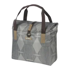 SHOULDER BAG FOR BICYCLE (or rear single bag) -BASIL CITY SHOPPER ELEGANCE TAUPE DROIT/GAUCHE 14/16L HOOKS ON CARRIER - WATERPROOF FOLDING CLOSING