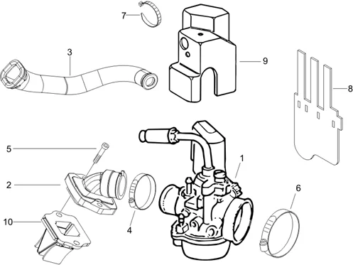 Carburateur complet - Raccord d'admission