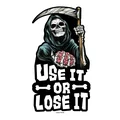 AUTOCOLLANT/STICKER LETHAL THREAT USE IT OR LOOSE IT (60x80mm)