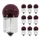 LIGHT BULB 12V 10W STANDART G18.5 FOOT BA15S - RED (PARKING LIGHT) (SOLD PER 10)  -SELECTION P2R-
