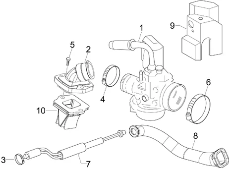 Carburateur complet - Raccord d'admission