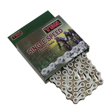 CHAIN FOR BICYCLE -  1/3 SPEED.YBN S410 WHITE/SILVER 112 LINKS (FIXIE / SINGLESPEED)