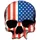STICKER LETHAL THREAT MINI SKULL/ USA FLAG (60x80mm)