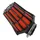 FILTRE A AIR REPLAY HEXAGONAL NOIR MOUSSE ROUGE FIXATION COUDEE 45° DIAM 35/28