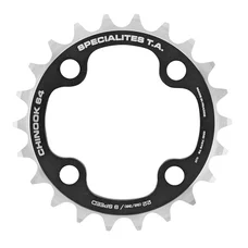 PLATEAU VTT 4BRA D.64 TA CHINOOK 22DTS INTERIEUR DOUBLE/TRIPLE NOIR ALU POUR SHIMANO / SRAM / FSA 9V.