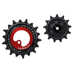GALET DERAILLEUR AOPW TRIPEAK 13-18 DENTS CERAMIQUE 12/11V. SHIMANO DEORE XT 8100/8130 SLX 7120/7100  ROUGE (JEU DE 2)