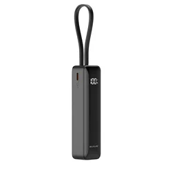 BATTERIE EXTERNE POWER BANK RIXUS 5000 mAh 5V NOIR AVEC INDICATEUR DE BATTERIE, SANGLE DE TRANSPORT COMPATIBLE USB-C / USB-A -RXPB03