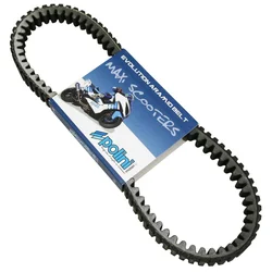 COURROIE MAXISCOOTER POLINI EVOLUTION ARAMID POUR PIAGGIO 250, 300 MP3, 250-300 VESPA GTS, 250 X-EVO, X9/PEUGEOT 250 SATELIS/APRILIA 300 SR MAX ATLANTIC (822 x 21 x 13,5 mm x 28°)  (248.069.1)