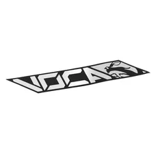 AUTOCOLLANT/STICKER VOCA RACING 110x17 mm NOIR/CHROME (VENDU A L'UNITE) (RESISTANT A LA CHALEUR)