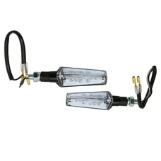 TURN SIGNAL FOR MOTORBIKE- AVOC SENDAI 13 LEDS METALIC BODY TRANSPARENT/BLACK  (Long 86mm / H 27mm  (Wd  33mm) (EEC APPROVED) (Pair)