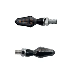 CLIGNOTANT MOTO TAAC FR18 9 LEDS FUME/NOIR (M8 / LONG 48mm / H 19mm) (PAIRE) QUALITE PREMIUM  -HOMOLOGUE ECE-