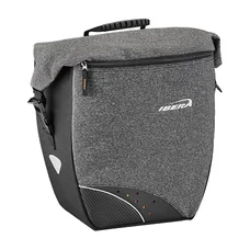 SACOCHE ARRIERE VELO LATERALE IBERA PRO GRISE 30L FIXATION SYSTEME PAKRAK SIDE (32x16x34cm)