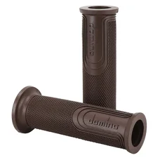 REVETEMENT POIGNEE DOMINO MOTO ON ROAD 6274 STYLE MARRON OPEN END 120mm (PAIRE)