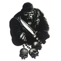 STICKER LETHAL THREAT MINI GORILLA SKULL (60x80mm)