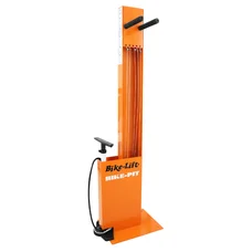 STATION BIKE LIFT BIKE PIT SOS REPAIR A FIXER AU SOL EN EXTERIEUR DEVANT MAGASIN OU LOCAL PUBLIC