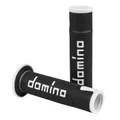 REVETEMENT POIGNEE DOMINO MOTO ON ROAD A450 NOIR/BLANC OPEN END 120-125mm (PAIRE)