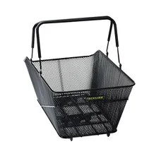 PANIER ARRIERE FIL ACIER RACKTIME BASK IT TRUNK  LARGE NOIR AVEC ANSE SUR PORTE BAGAGE (51x31x25,5 cm) - COMPATIBLE SYSTEME RACKTIME SNAPIT 2.0 (CHARGE MAX 10kg)