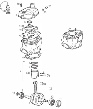 Arbre moteur - Cylindre - Piston