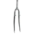 FORK- FOR TREKKING BIKE 700X35 STEEL CHROME - RIGID CURVED -WITH BRAKE BOSS PLUGS- THREADED STEERER (255/160mm) Ø 1"-22,2 INNER