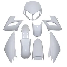 FAIRINGS/BODY PARTS FOR 50cc MOTORBIKE   DERBI 50 SENDA DRD RACING 2008> WHITE GLOSS  (8 PARTS KIT) SELECTION P2R-
