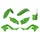 FAIRINGS/BODY PARTS FOR RESTYLING KAWASAKI 125, 250 KX 2003>2008 Green (OEM color) ( 7 parts kit )   -POLISPORT-