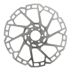 DISQUE DE FREIN ROUTE / VTT 6 TROUS ELVEDES 203 mm ARGENT -EPAISSEUR 2 mm