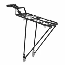 LUGGAGE RACK-REAR- QUICK RELEASE- PLETSCHER QUICK RACK BLACK ALUMINIUM (ON SEATPOST Ø 24 > 35mm) - MAX LOAD 27kgs WITH STAYS - REMOVABLE WITHOUT TOOLS.