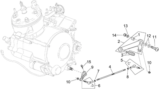 Moteur - Levier boîte de vit.